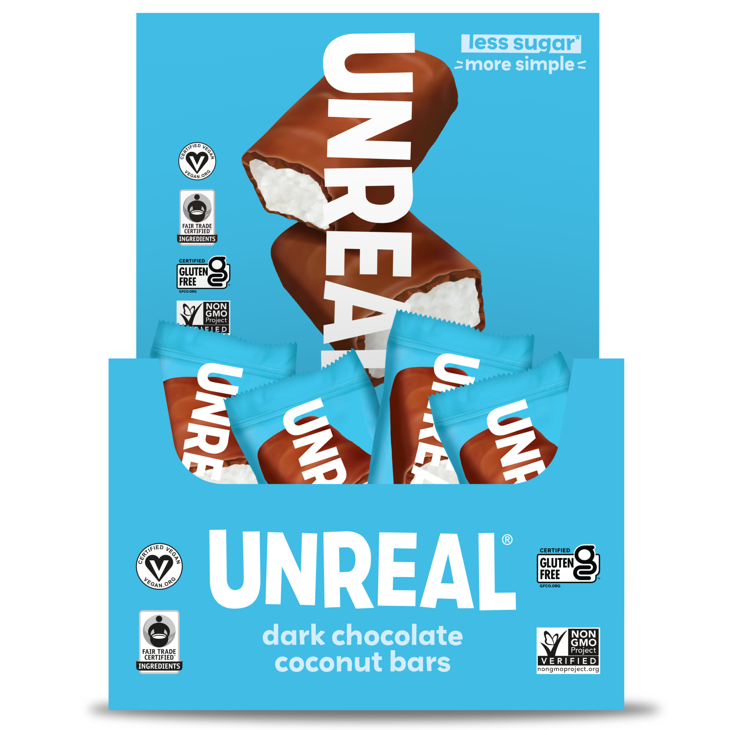 Dark chocolate coconut bars - grab & go box