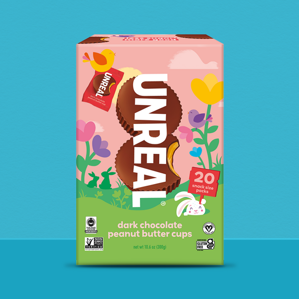 UNREAL easter box — 20 cups — dark chocolate peanut butter cups — net wt 10.6 oz (300g) 
