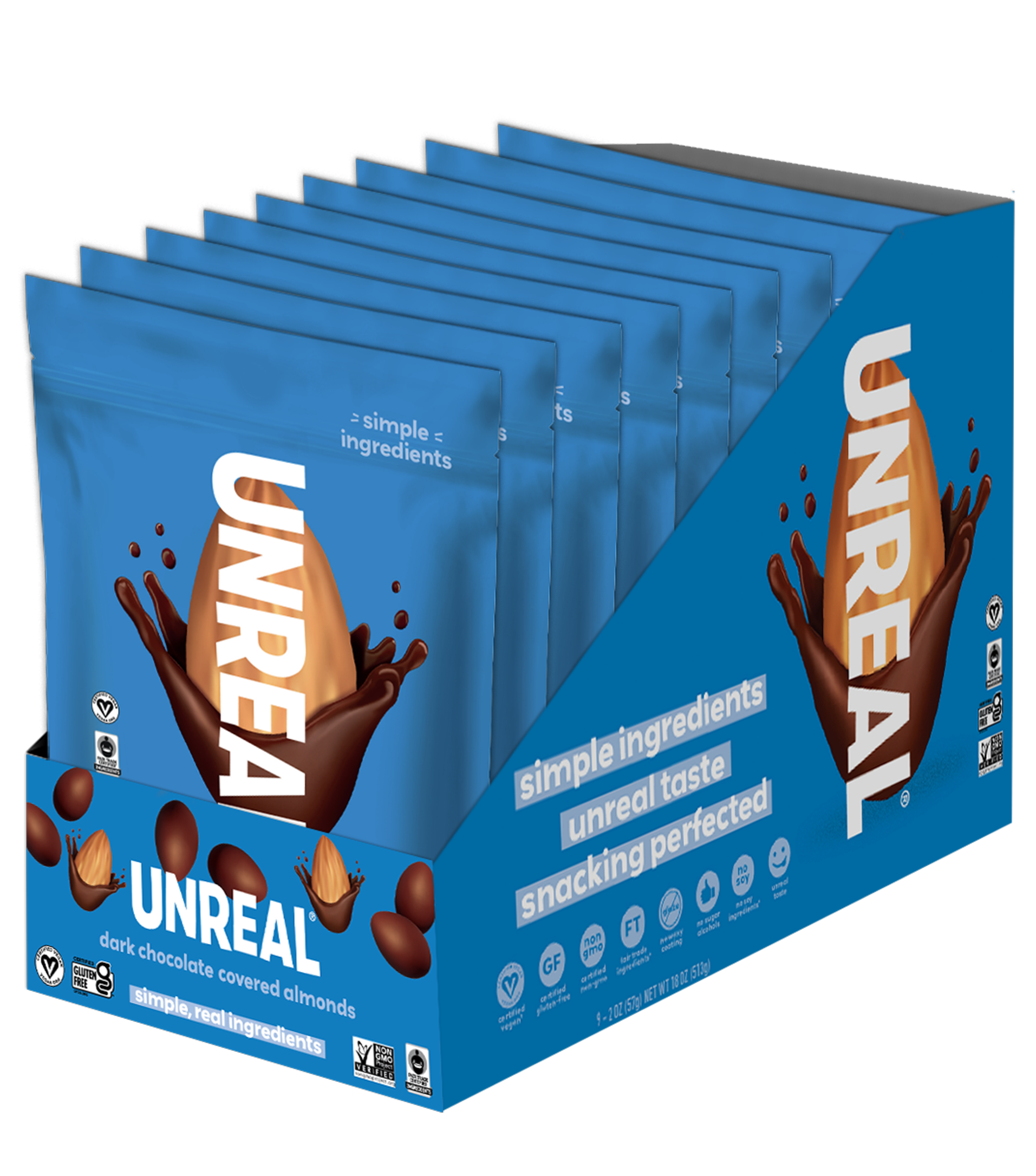 Dark chocolate covered almonds - grab & go box