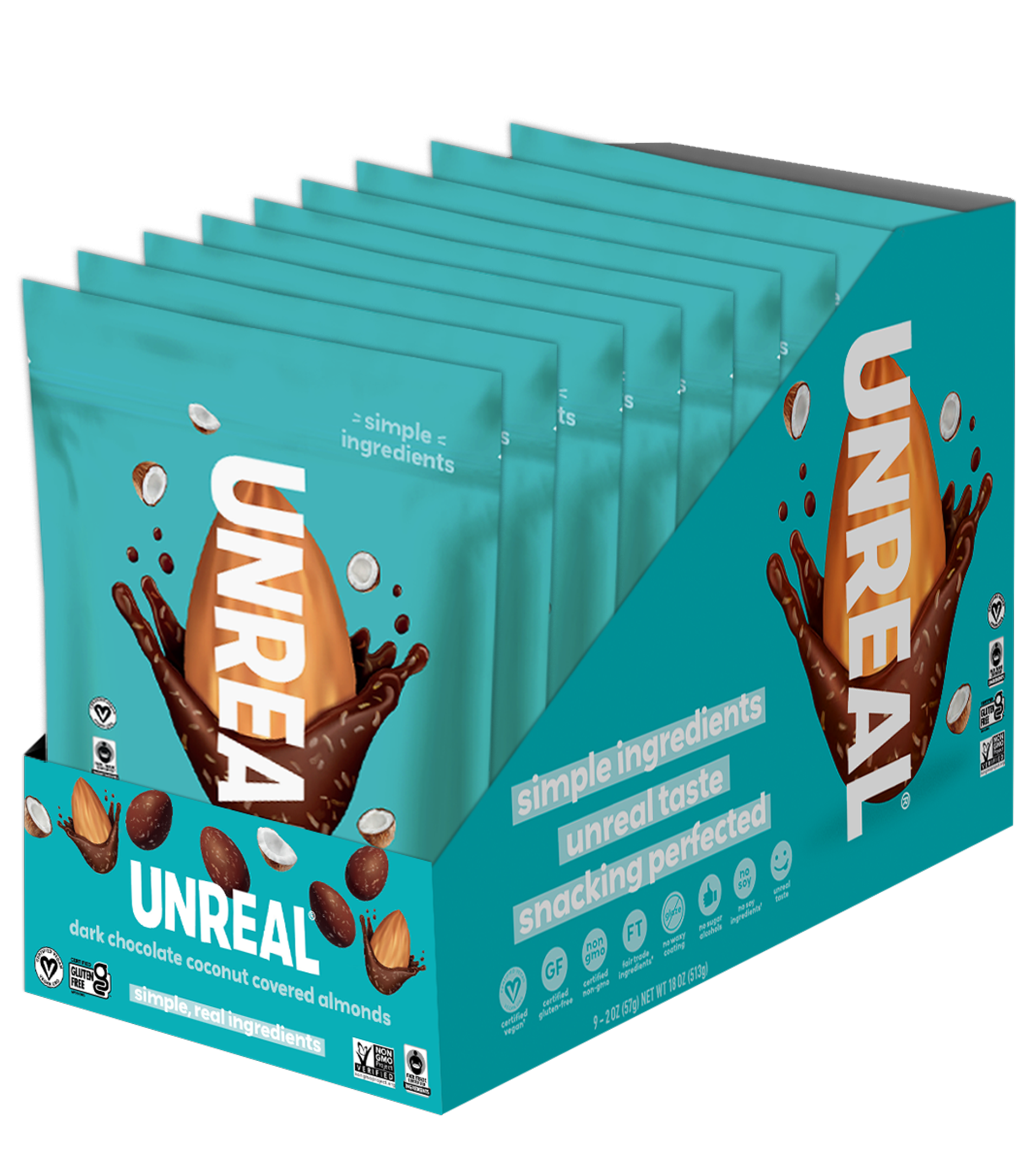 Dark chocolate coconut almonds grab & go box