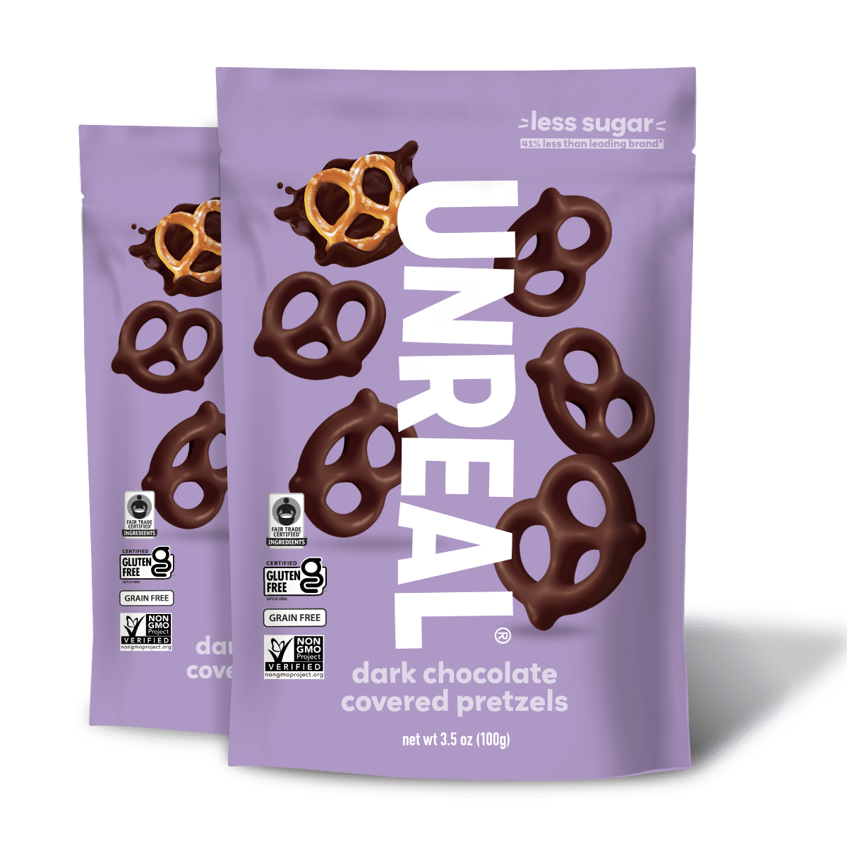 Dark chocolate covered pretzels - 2 bags