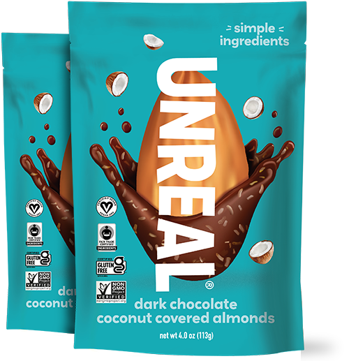 Dark chocolate coconut covered almonds - 2 standard bags