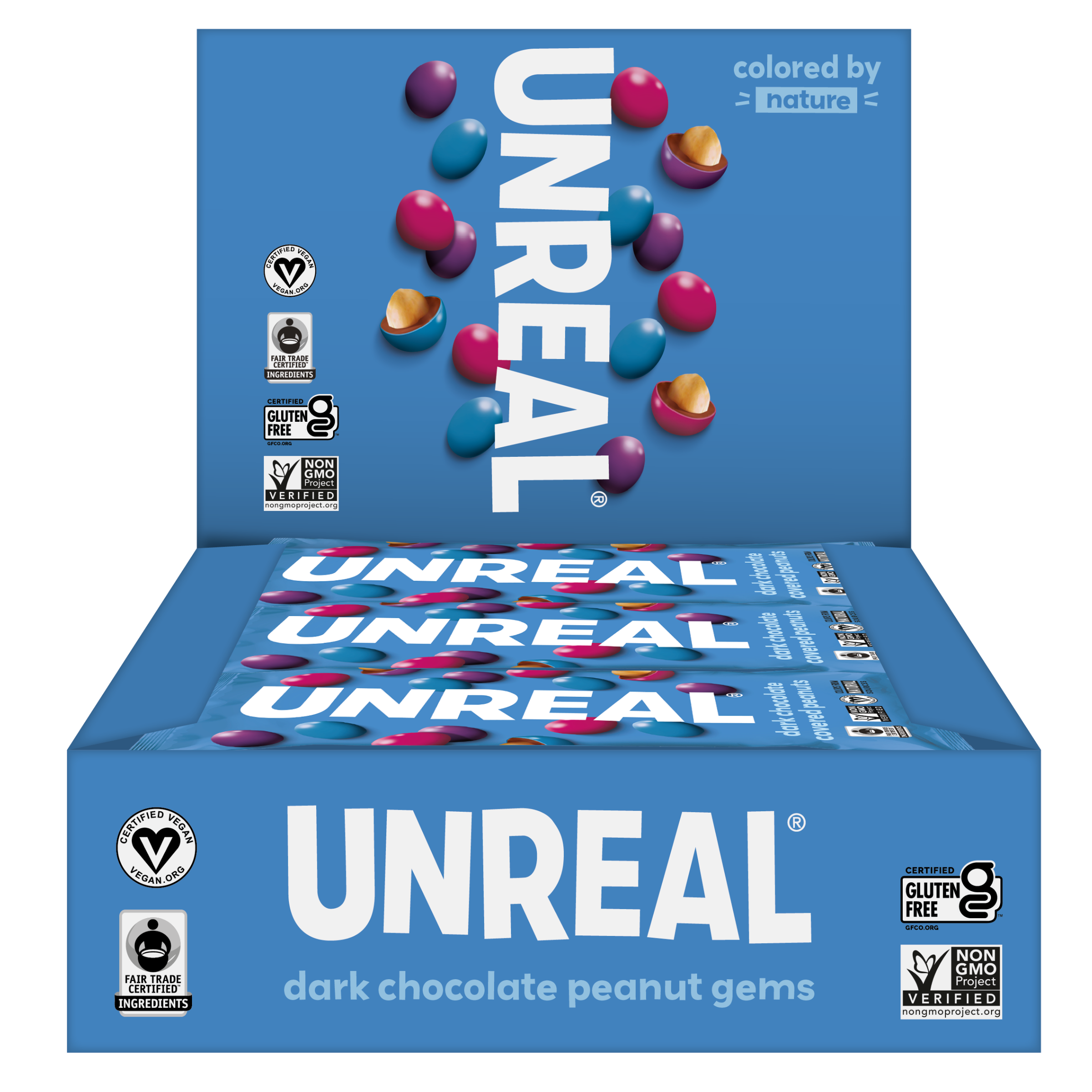 Dark chocolate peanut gems - grab & go box