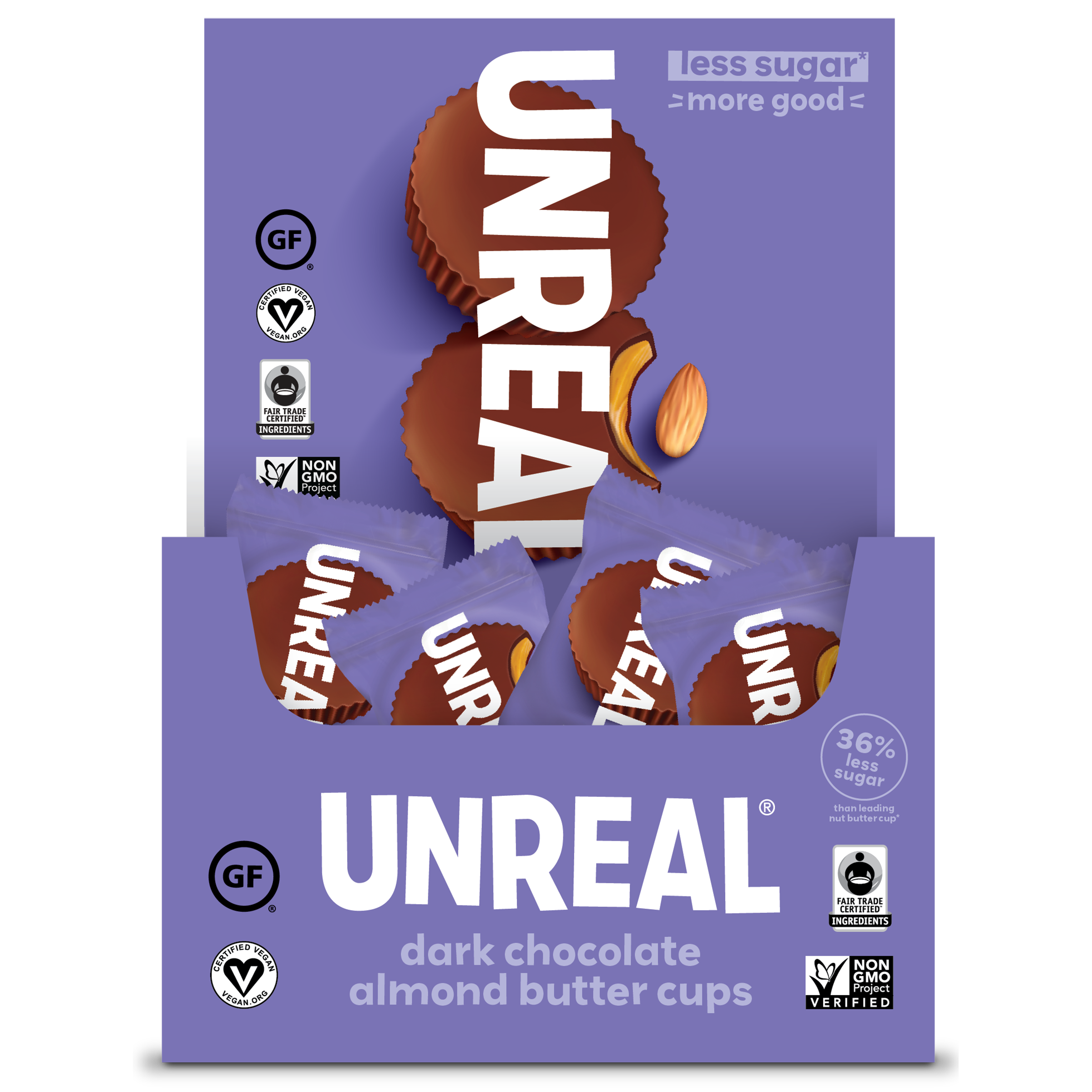 Dark chocolate almond butter cups - grab & go box
