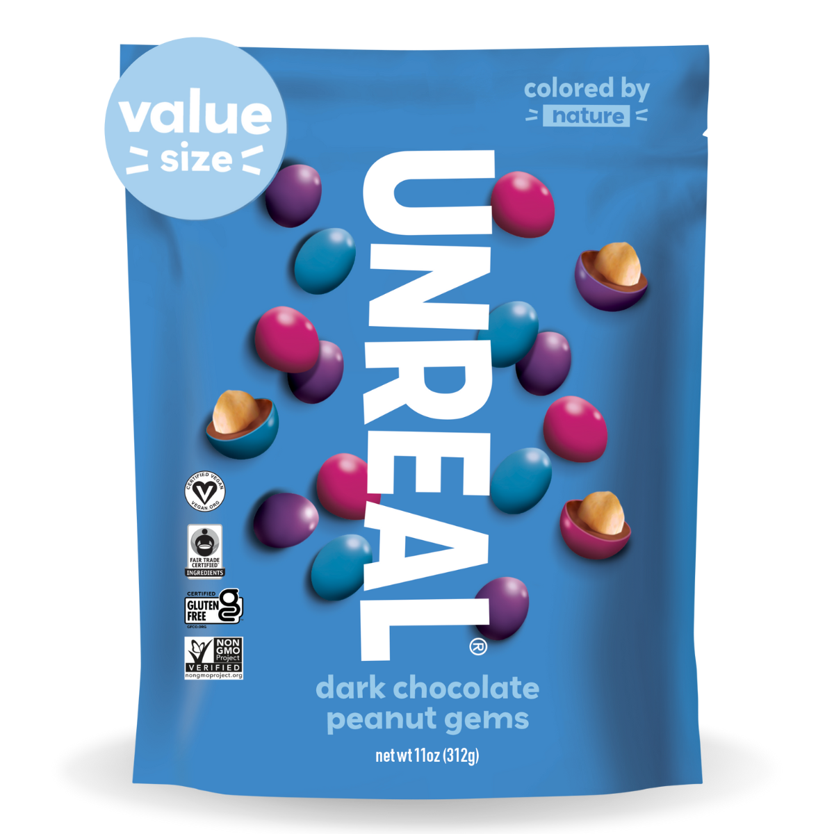 Dark chocolate peanut gems - value bag