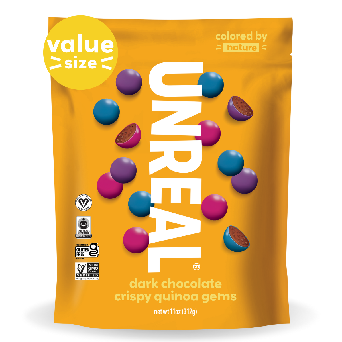 Dark chocolate crispy quinoa gems - value bag