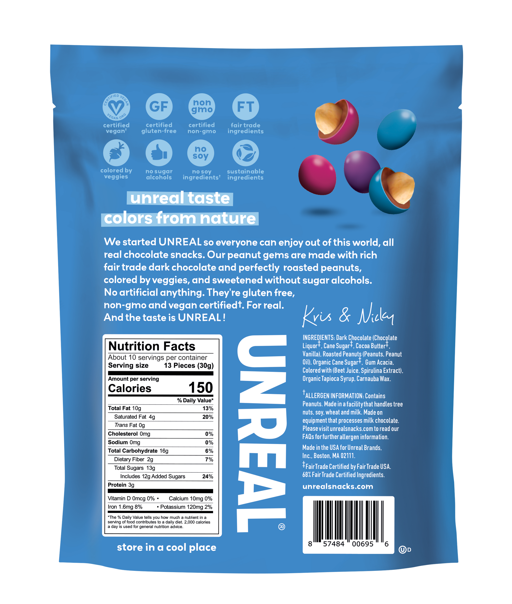 Dark chocolate peanut gems - value bag