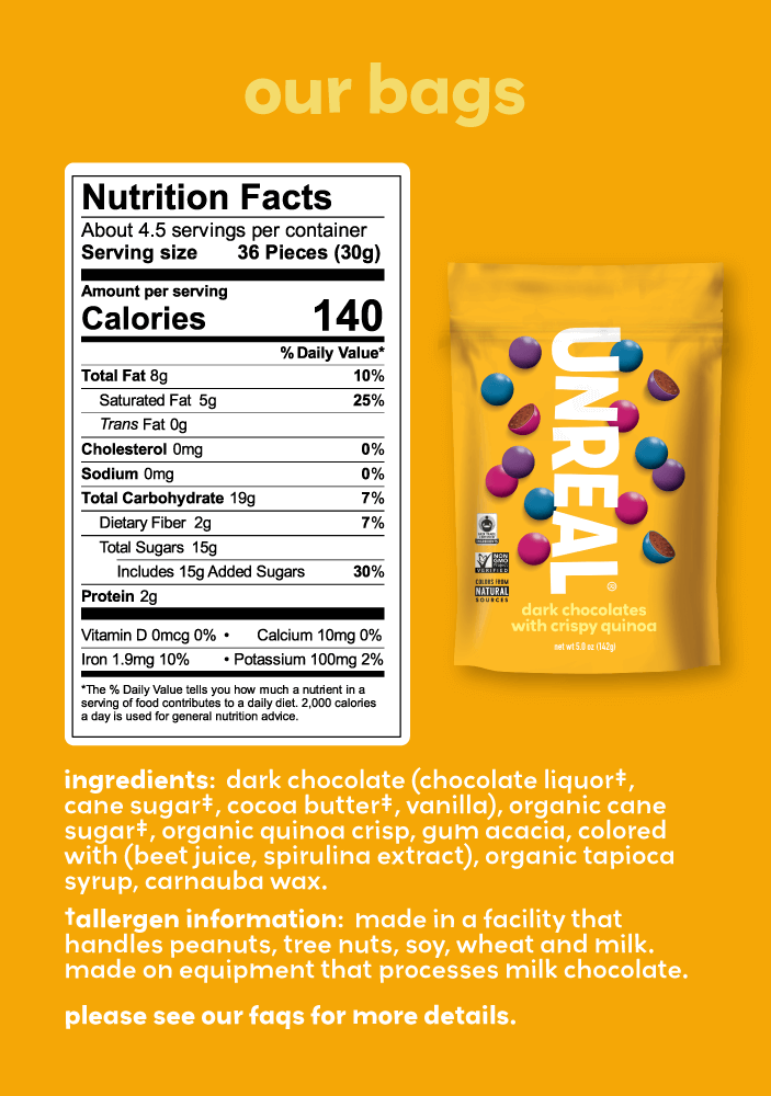 Dark chocolate crispy quinoa gems - value bag